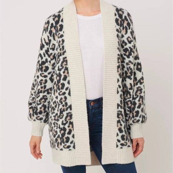 loft leopard print cardigan